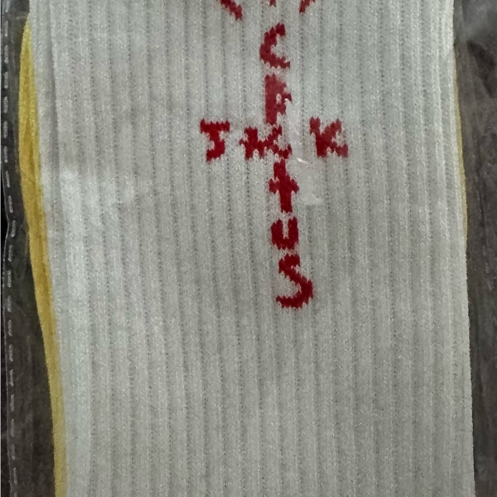 Travis Scott White, Yellow, and Red Cactus  Jack Socks